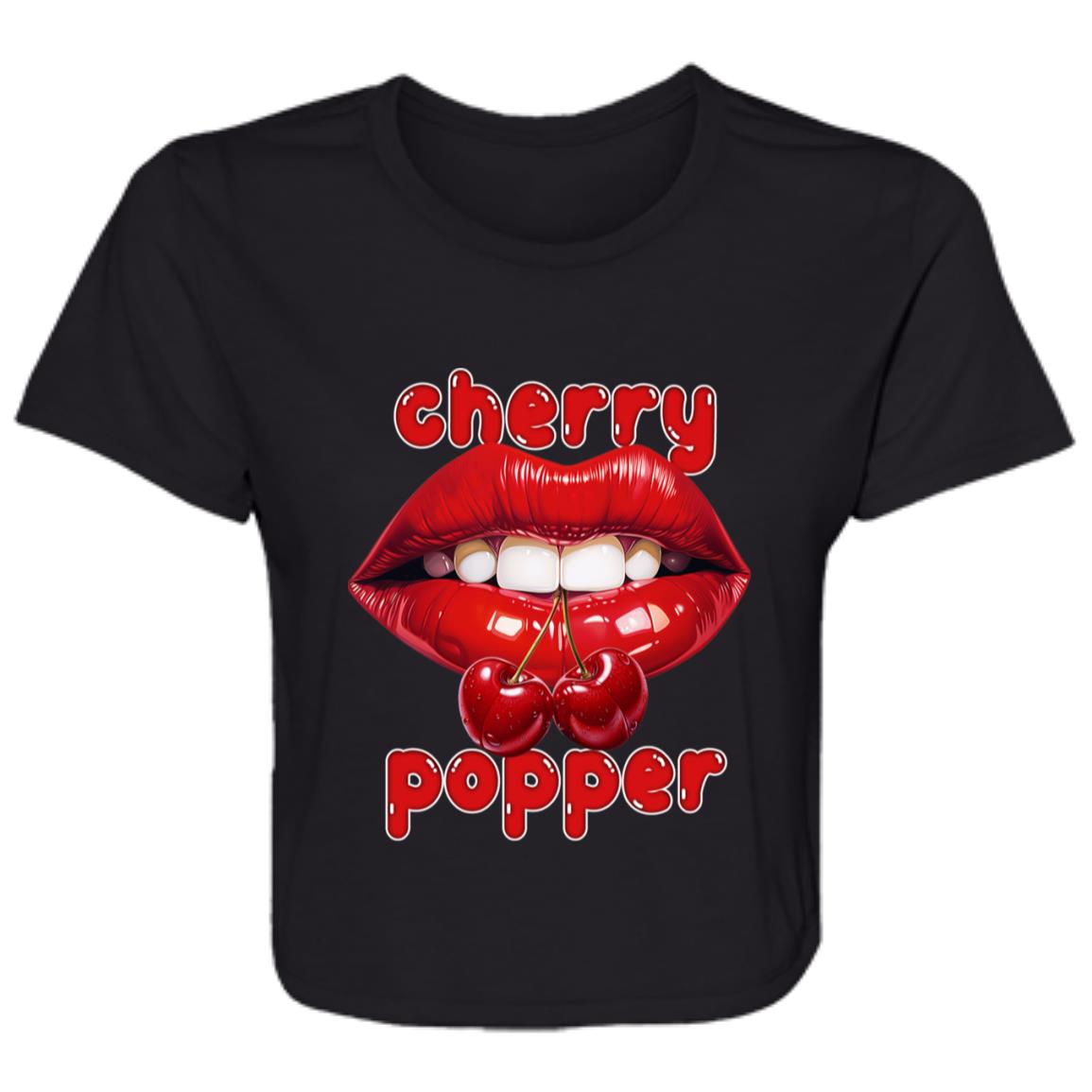Flowy Cropped Tee Cherry Popper