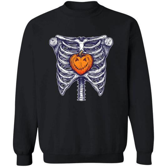 Pullover Sweatshirt Rib Cage Pumpkin Heart
