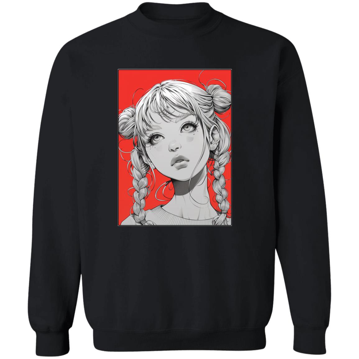 Pullover Sweatshirt Anime Pigtail Girl