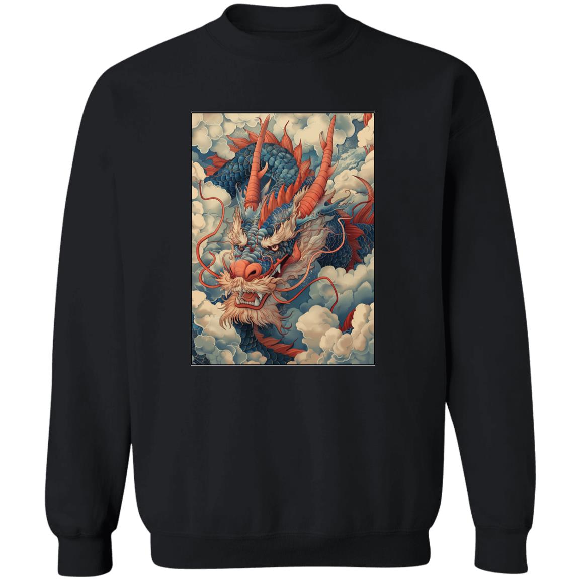 Pullover Sweatshirt Chinese Dragon