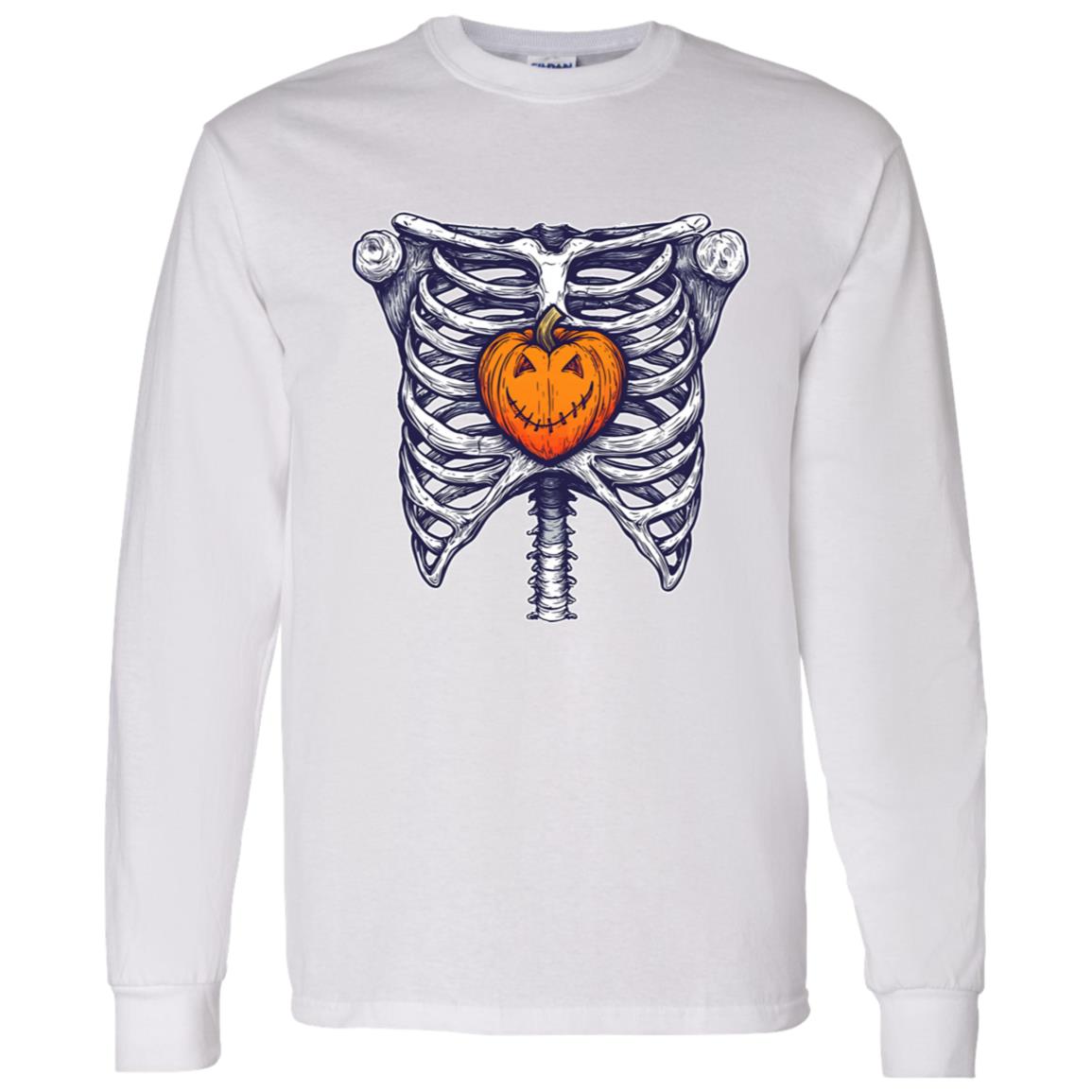 LS T-Shirt Pumpkin Heart Rib cage