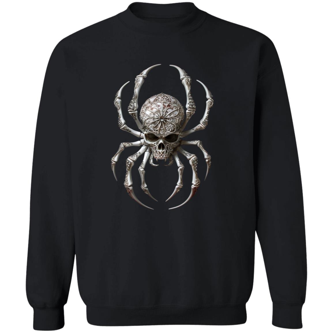 Pullover Sweatshirt Ornamental Skull Spider