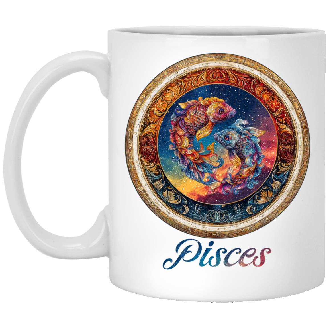 11oz White Mug Zodiac Pisces