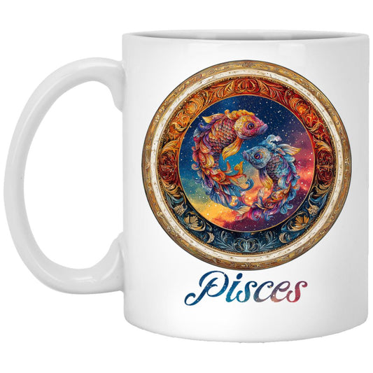 11oz White Mug Zodiac Pisces