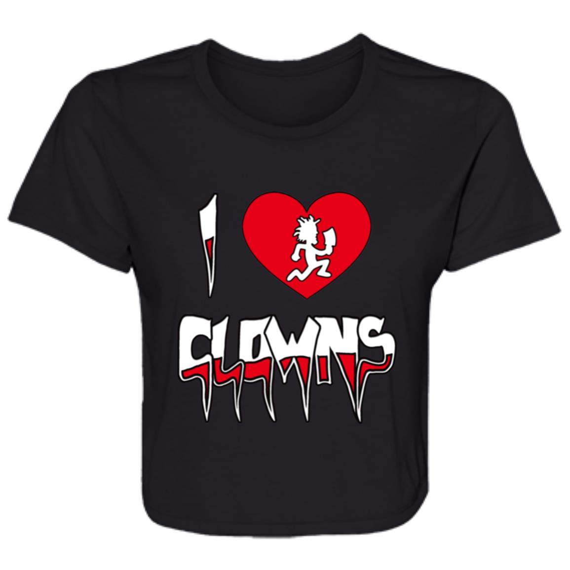 Flowy Cropped Tee I Love Clowns