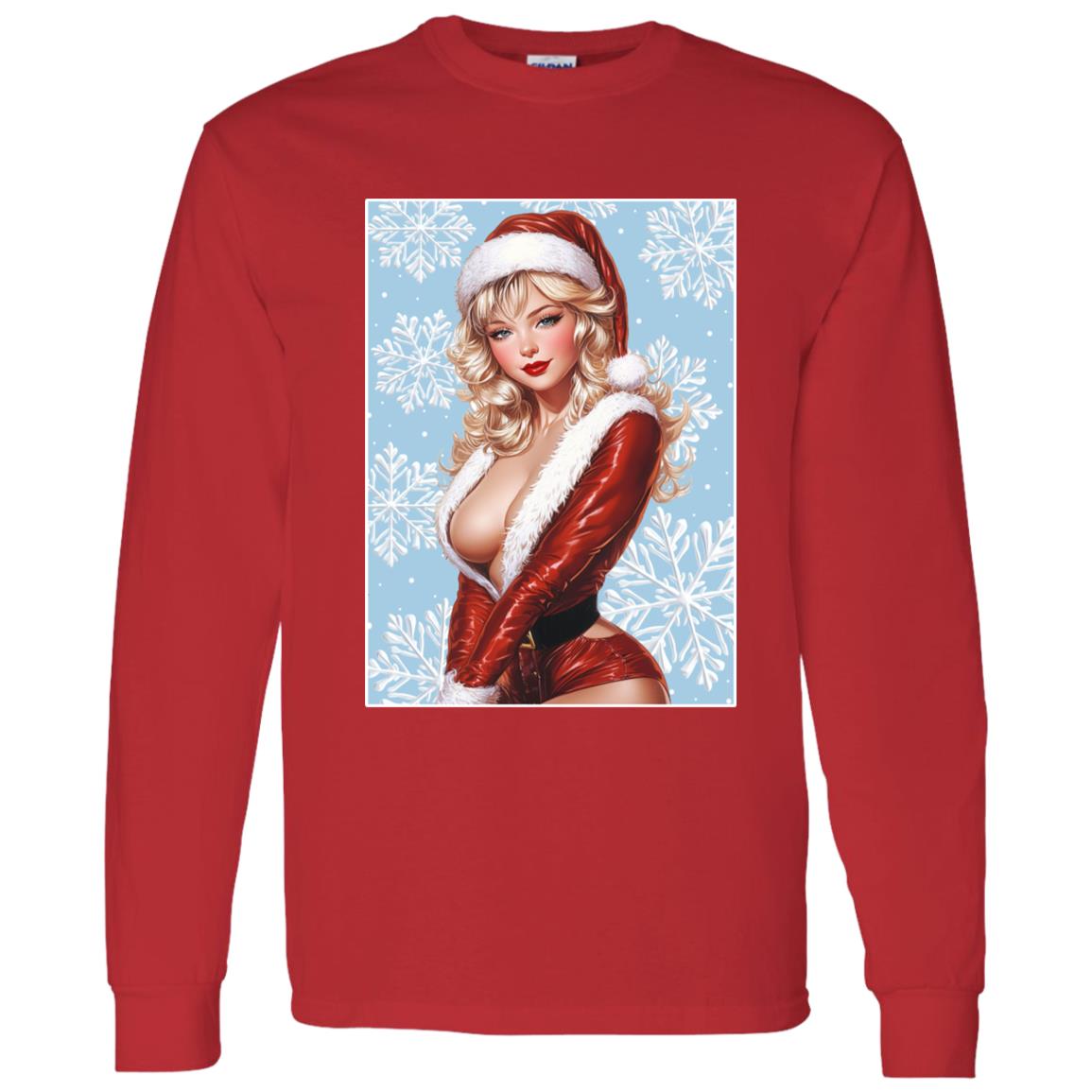 LS T-Shirt Santa Pin Up Lady