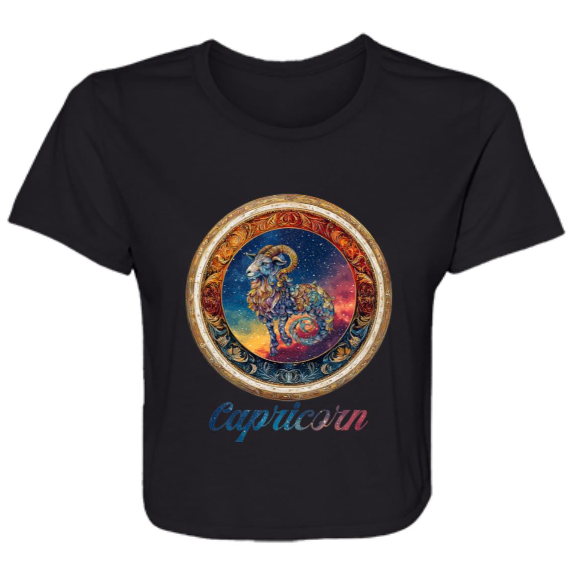 Flowy Cropped Tee Zodiac Capricorn