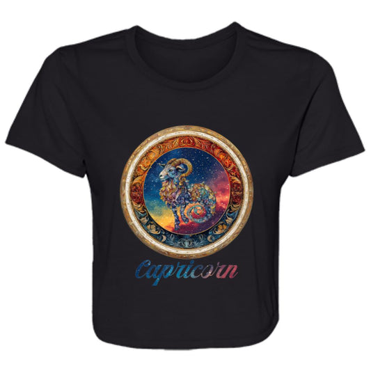 Flowy Cropped Tee Zodiac Capricorn
