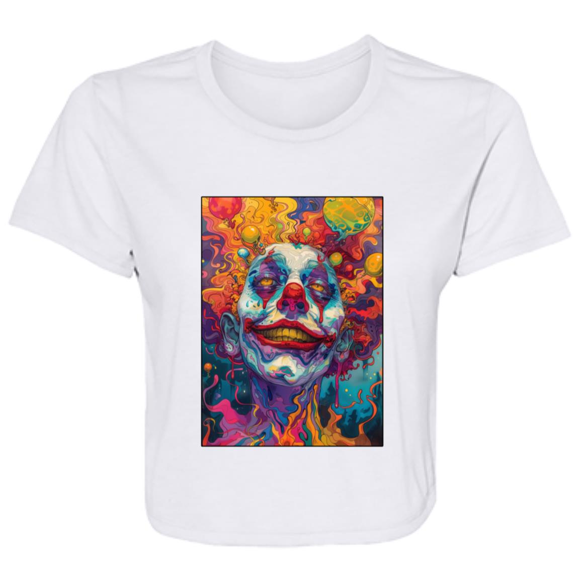 Flowy Cropped Tee Psychedelic Clown