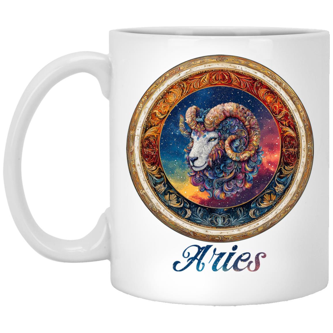 11oz White Mug Zodiac Aries