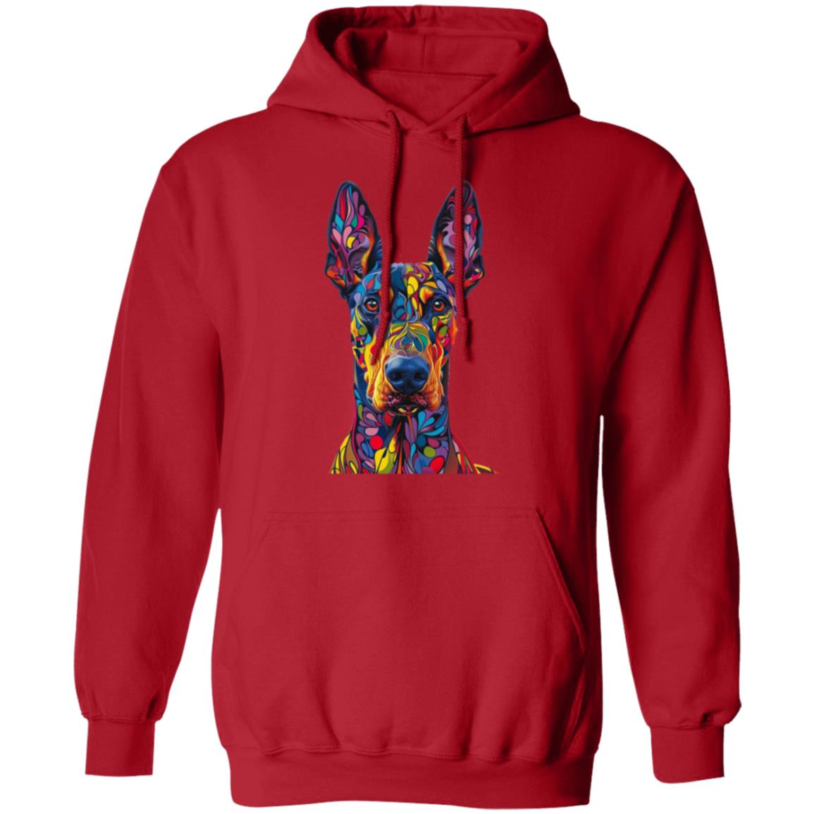 Pullover Hoodie Colorful Abstract Doberman