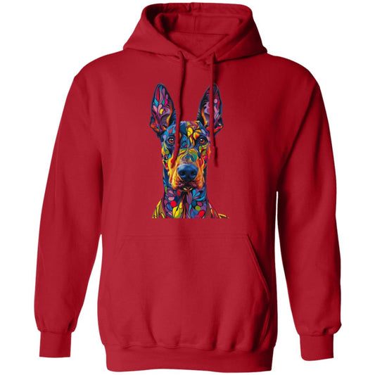 Pullover Hoodie Colorful Abstract Doberman