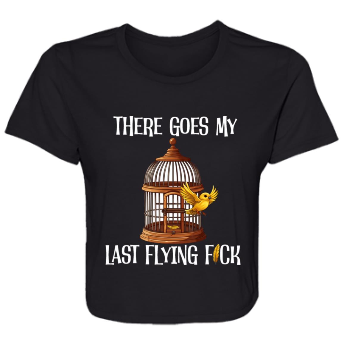 Flowy Cropped Tee There Goes My Last Flying Fuck (White)