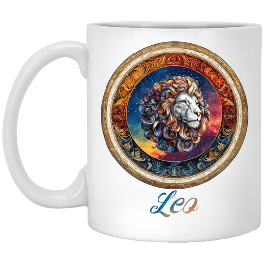 11oz White Mug Zodiac Leo