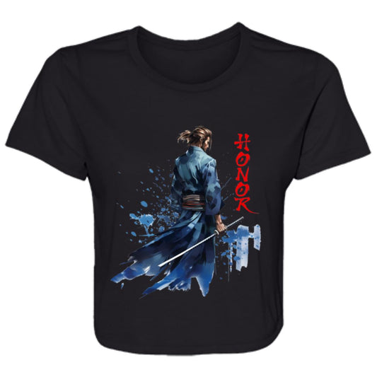 Flowy Cropped Tee Samurai Honor