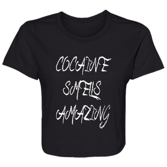 Flowy Cropped Tee Cocaine Smells Amazing