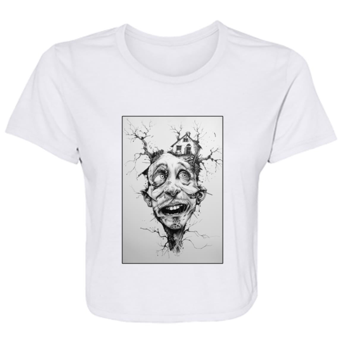 Flowy Cropped Tee House Head