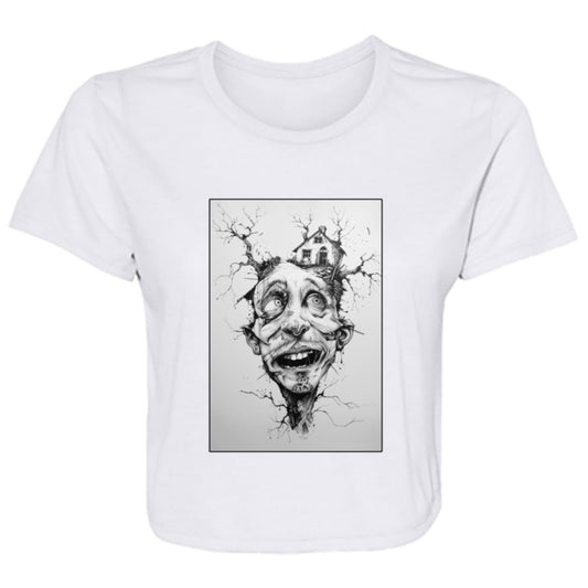 Flowy Cropped Tee House Head