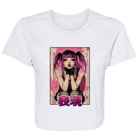 Flowy Cropped Tee Expression