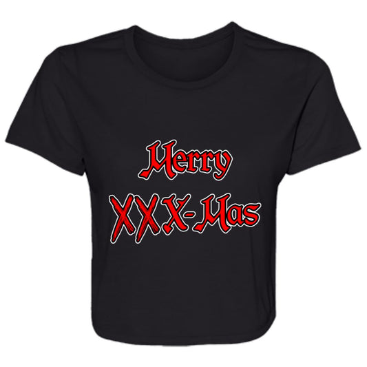 Flowy Cropped Tee Merry XXX-mas