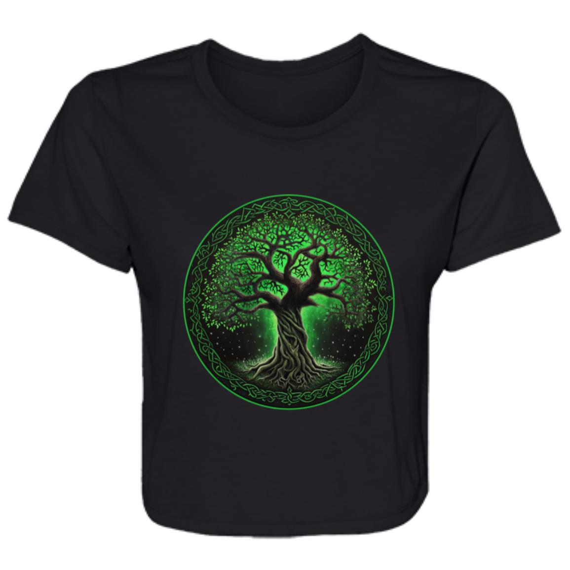 Flowy Cropped Tee Celtic Tree