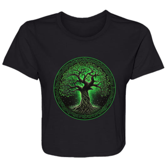 Flowy Cropped Tee Celtic Tree