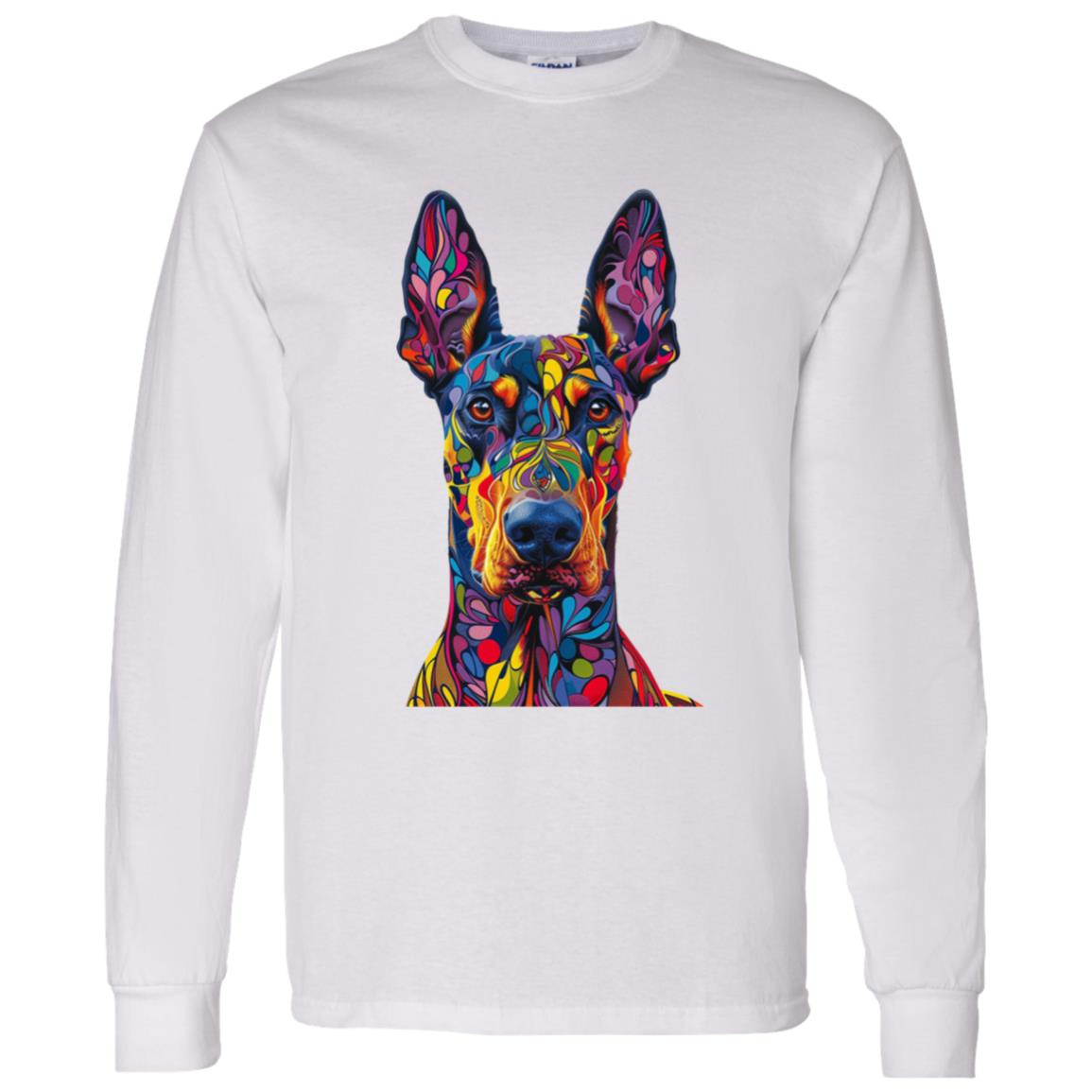 LS T-Shirt Colorful Abstract Doberman