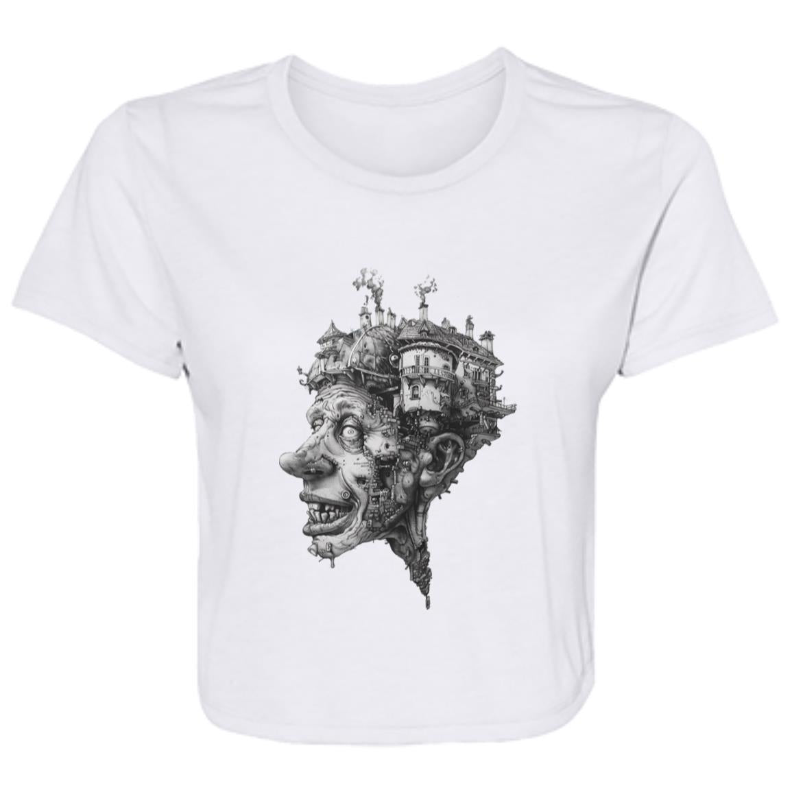 Flowy Cropped Tee Castle Head