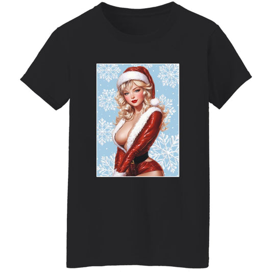 Oversized T-Shirt Santa Pin Up Lady