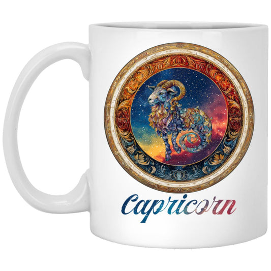 11oz White Mug Zodiac Capricorn