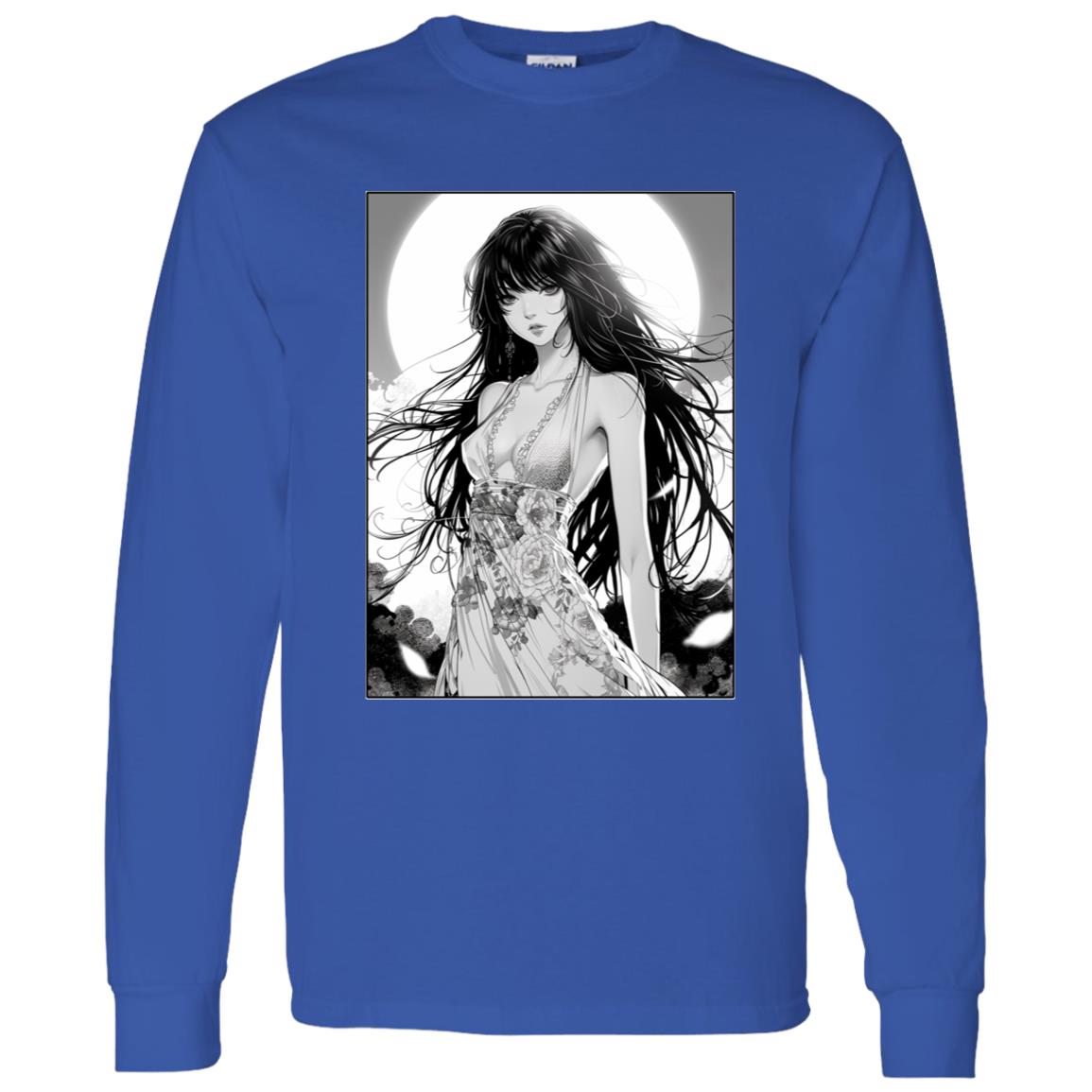LS T-Shirt Anime Woman In Floral Dress