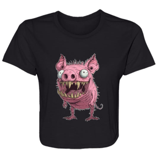 Flowy Cropped Tee Little Piggy