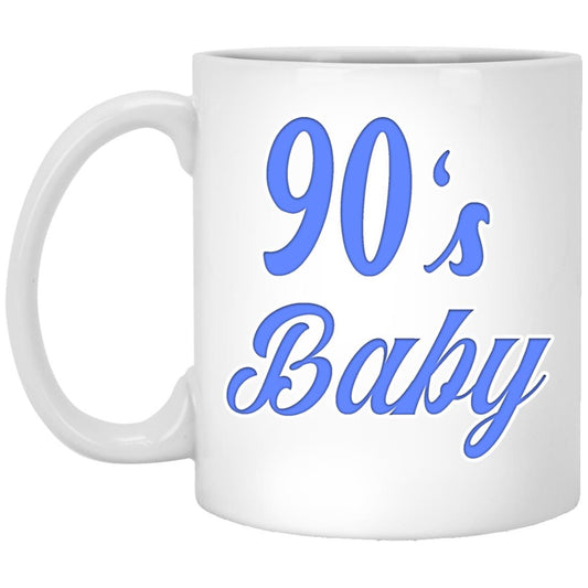 11oz White Mug 90's Baby