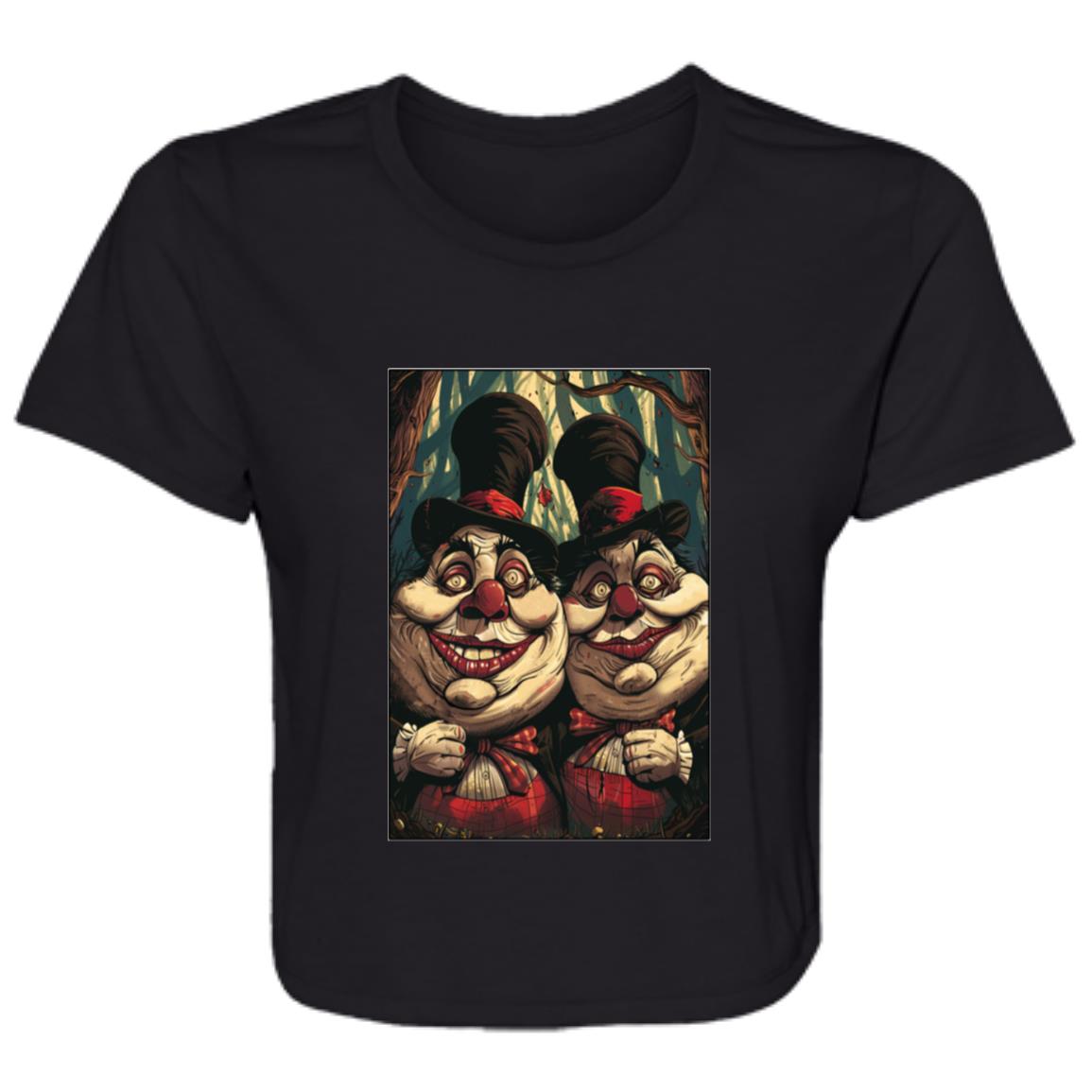 Flowy Cropped Tee Tweedle Dee & Tweedle Dum