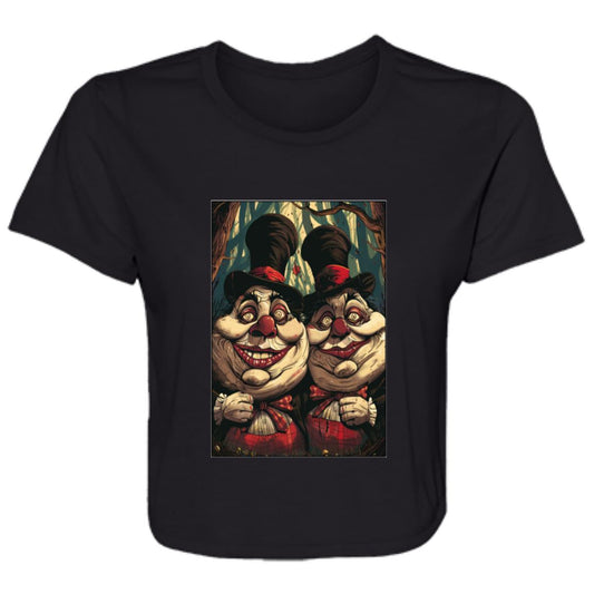 Flowy Cropped Tee Tweedle Dee & Tweedle Dum