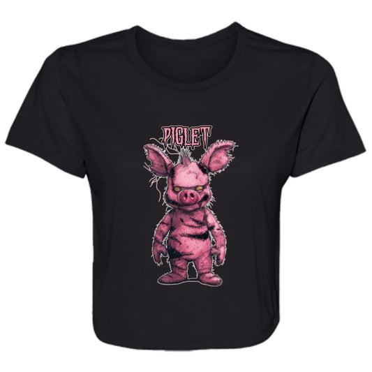 Flowy Cropped Tee Piglet