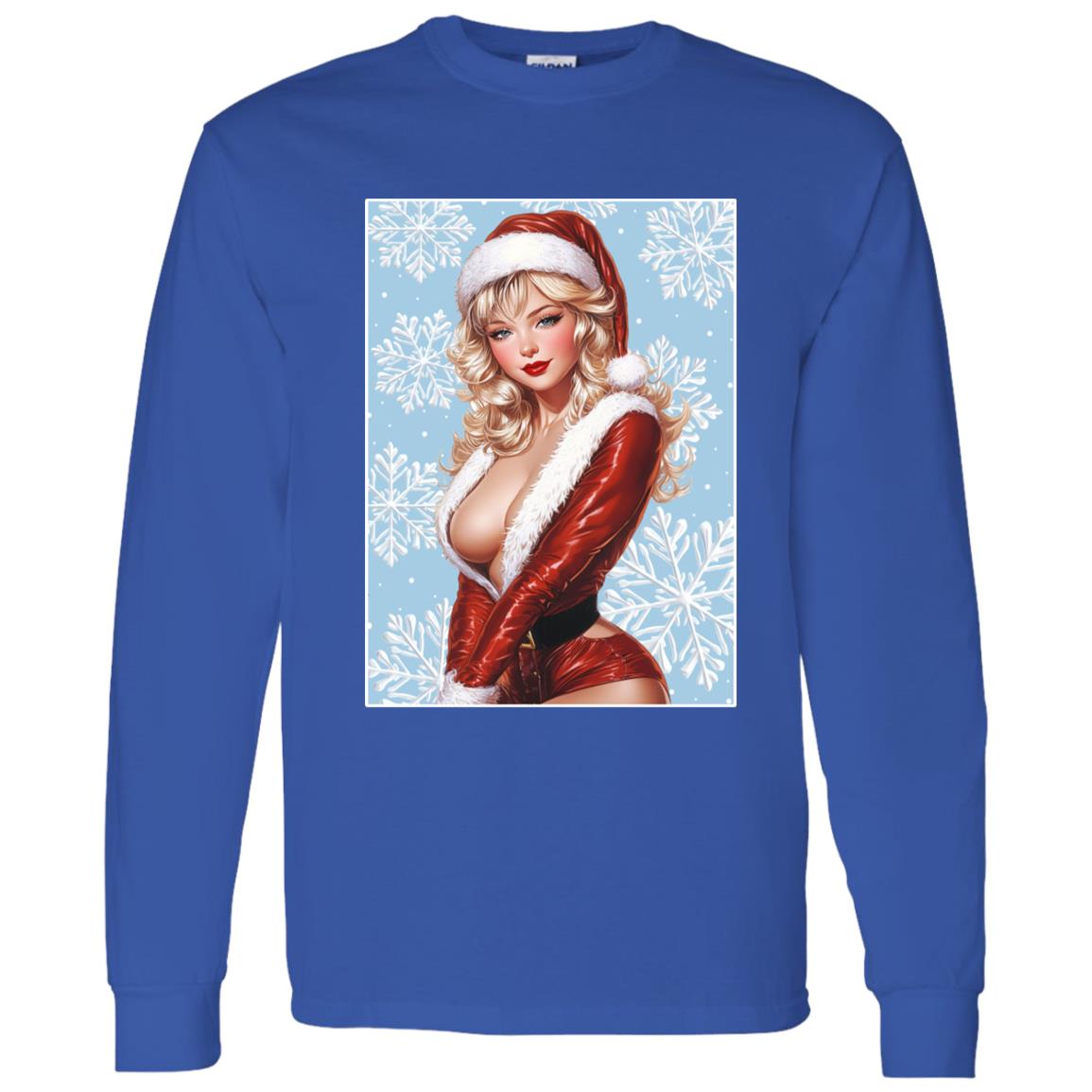 LS T-Shirt Santa Pin Up Lady