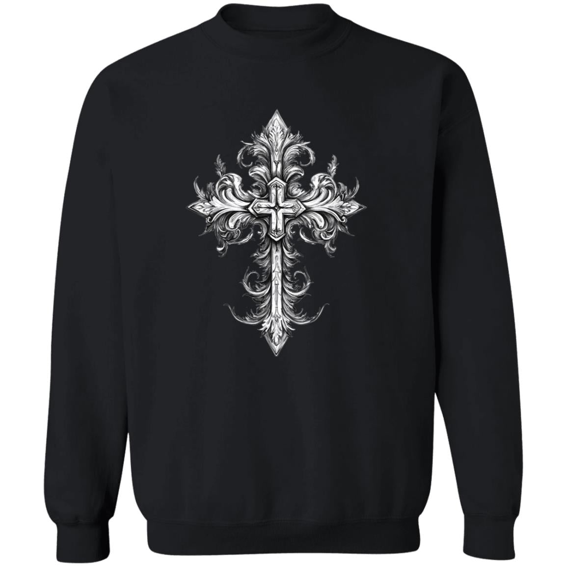 Pullover Sweatshirt Ornamental Cross