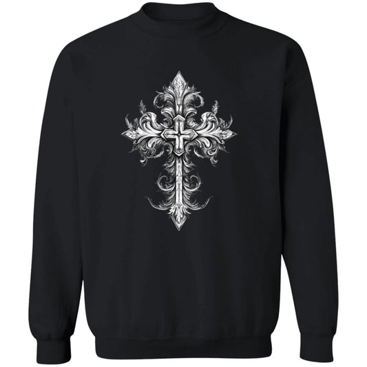 Pullover Sweatshirt Ornamental Cross