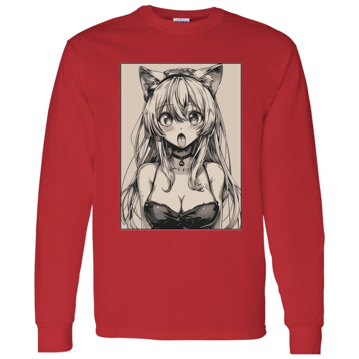 LS T-Shirt Anime Cat Eared Girl
