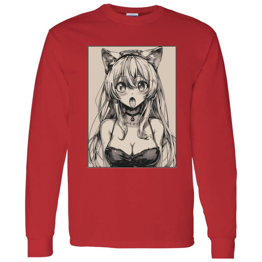 LS T-Shirt Anime Cat Eared Girl