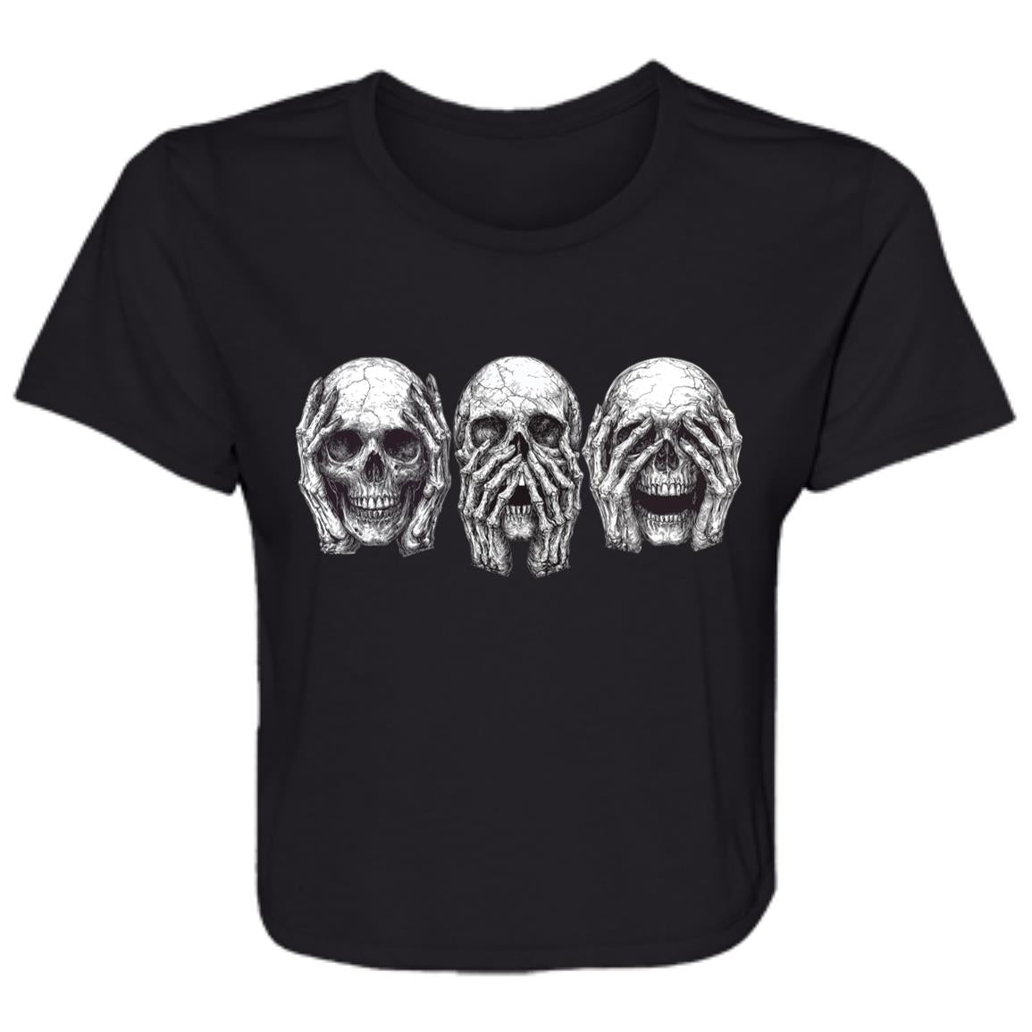 Flowy Cropped Tee Hear No Evil Speak No Evil See No Evil