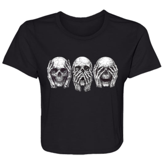 Flowy Cropped Tee Hear No Evil Speak No Evil See No Evil