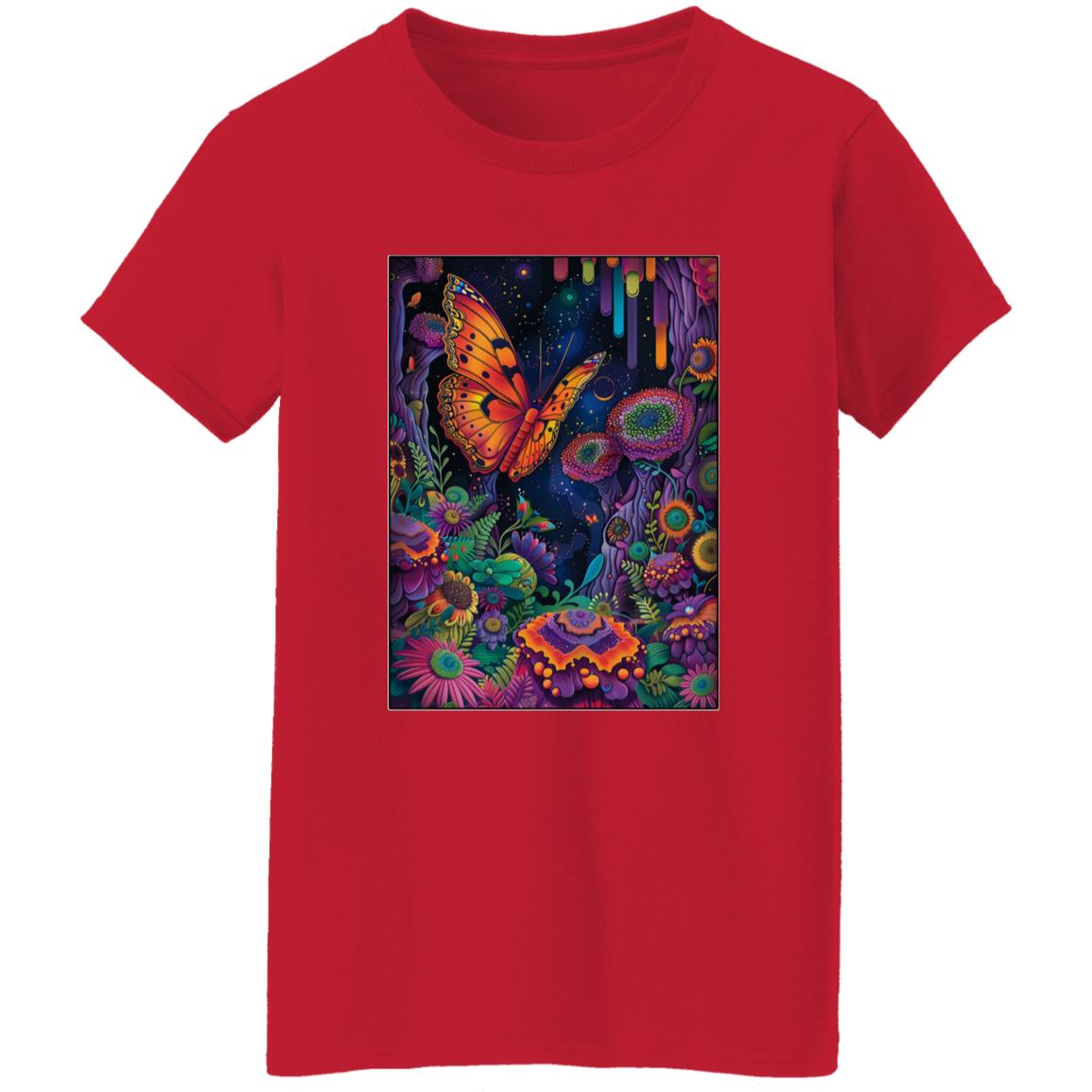 Oversized T-Shirt Psychedelic Butterfly