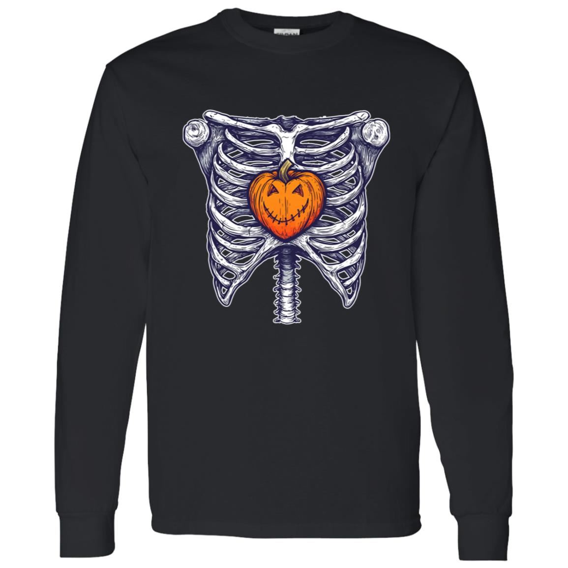 LS T-Shirt Pumpkin Heart Rib cage
