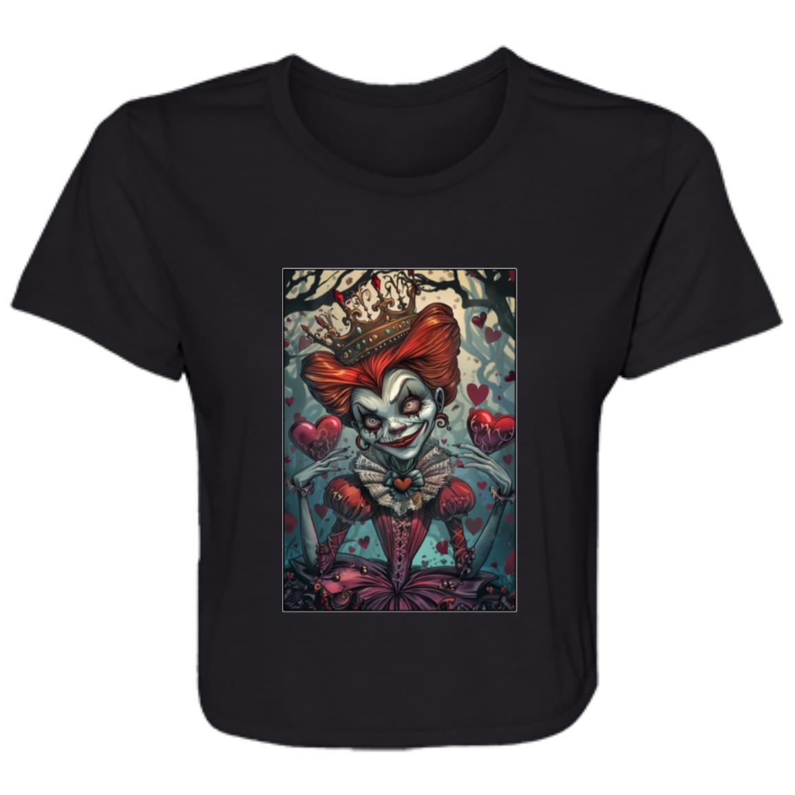 Flowy Cropped Tee Queen Of Hearts