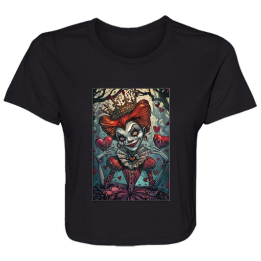 Flowy Cropped Tee Queen Of Hearts