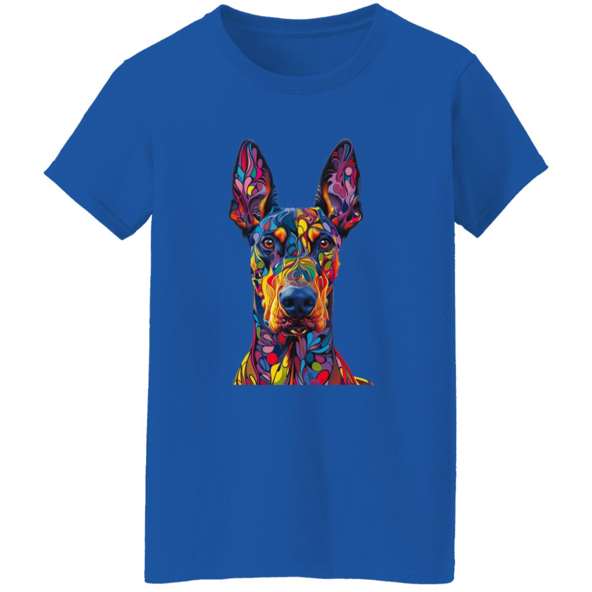 Oversized T-Shirt Colorful Abstract Doberman