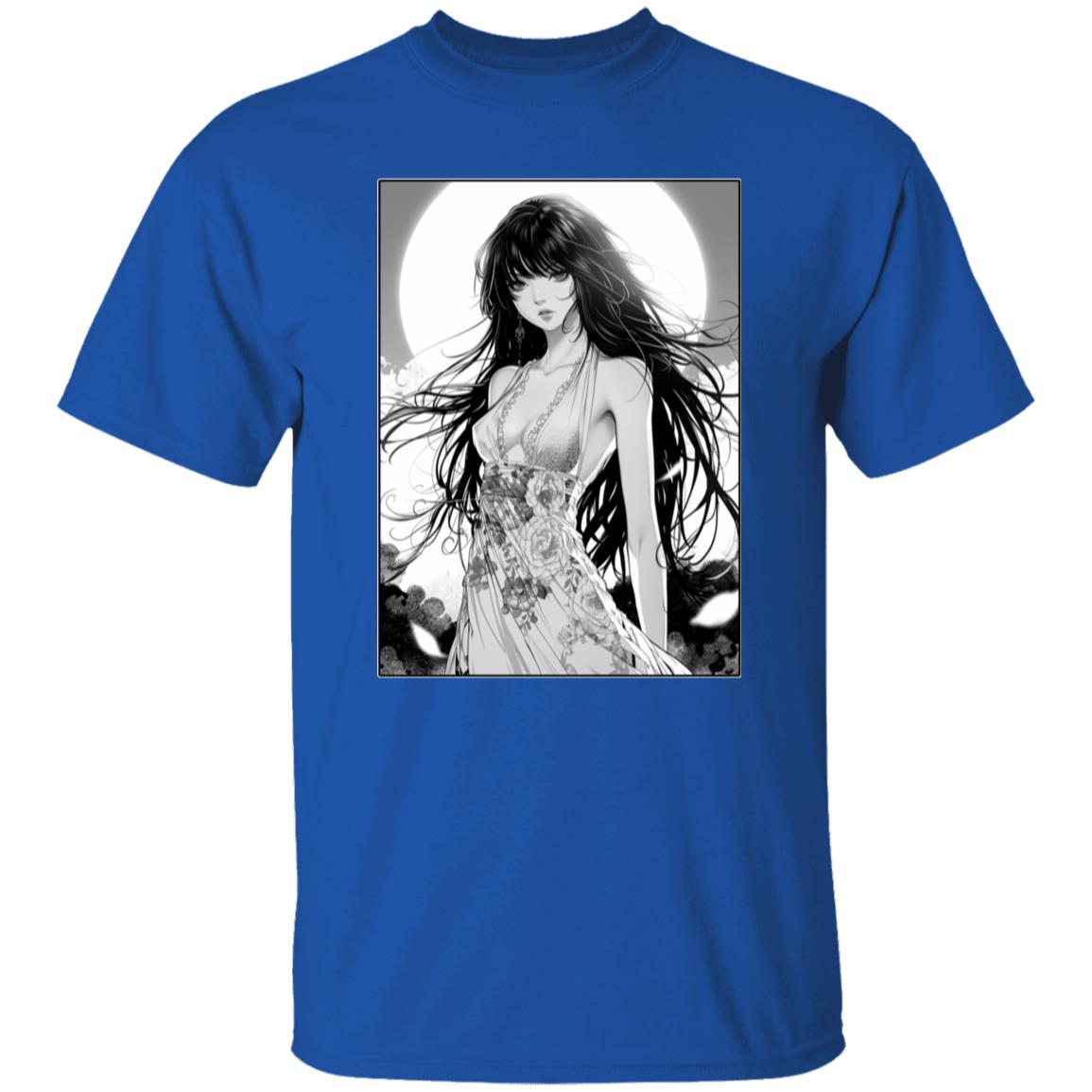 Oversized T-Shirt Anime Woman In Floral Dress