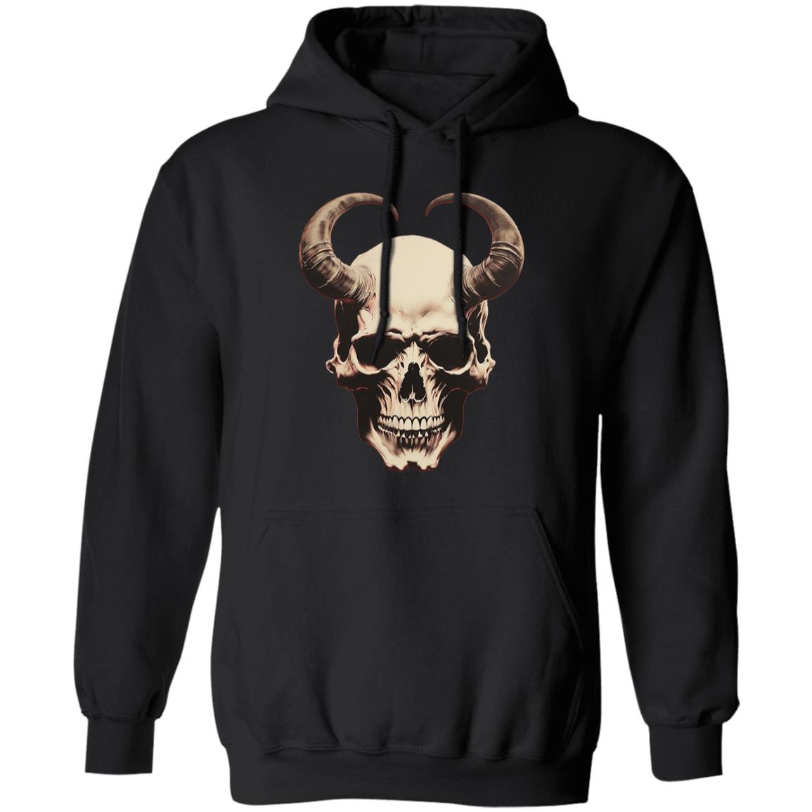 Pullover Hoodie Horned Skull